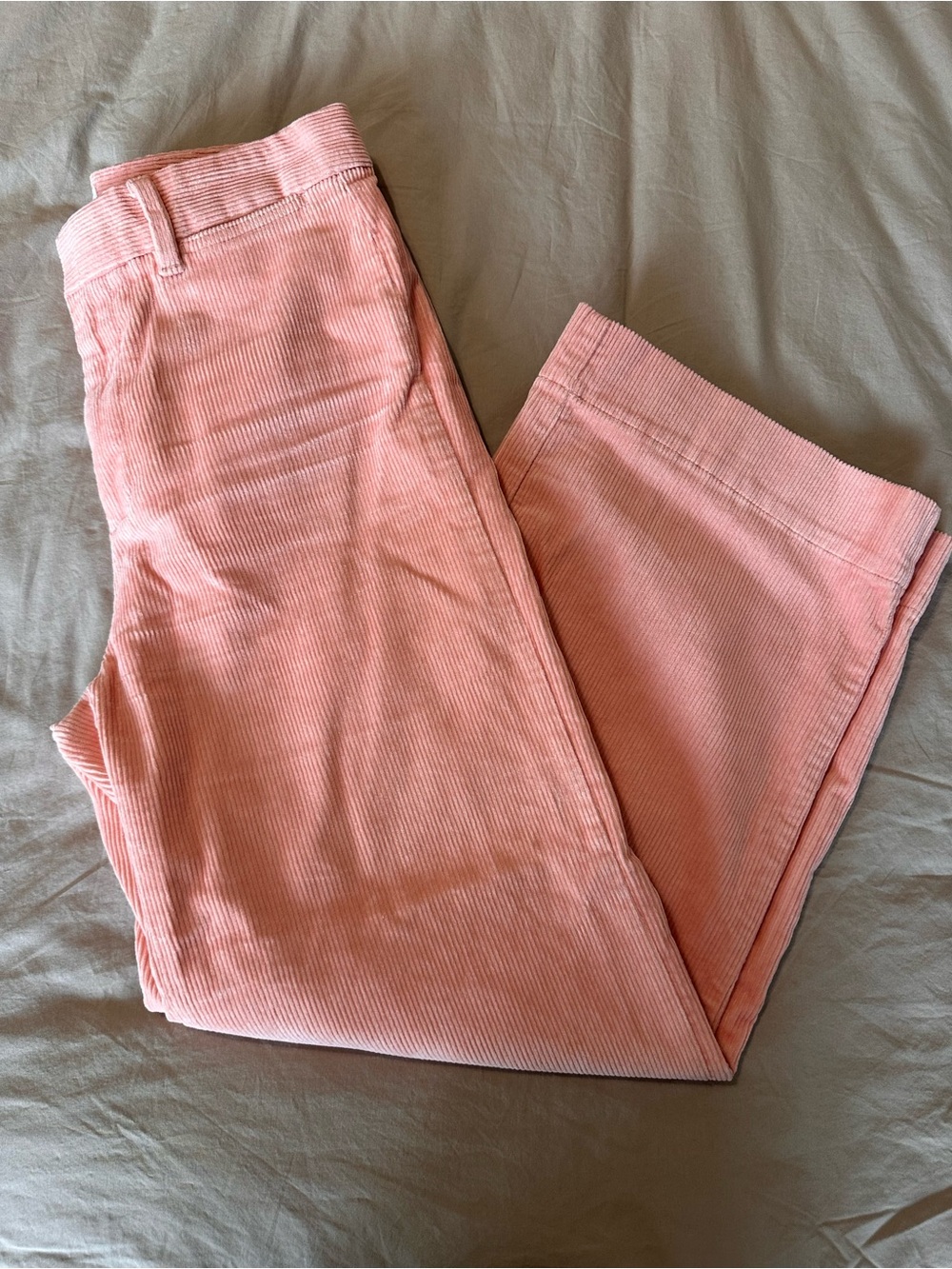 GAP High-Rise Wide-Leg Crop Corduroy Pants in Dusty Pink
